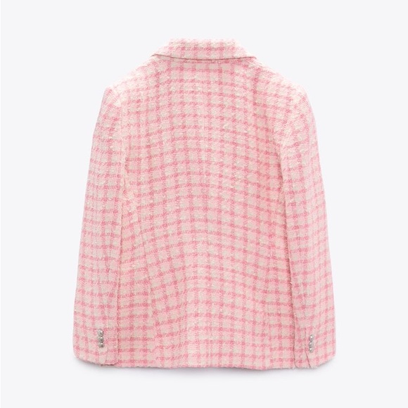 ZARA DOUBLE BREASTED TEXTURED WEAVE BLAZER - Picture 7 of 12